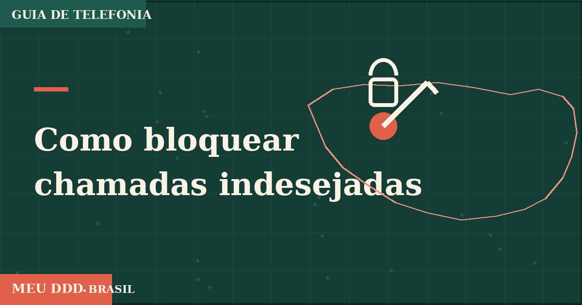 Ilustração editorial de um mapa do Brasil com sinal de bloqueio sobre chamadas indesejadas.