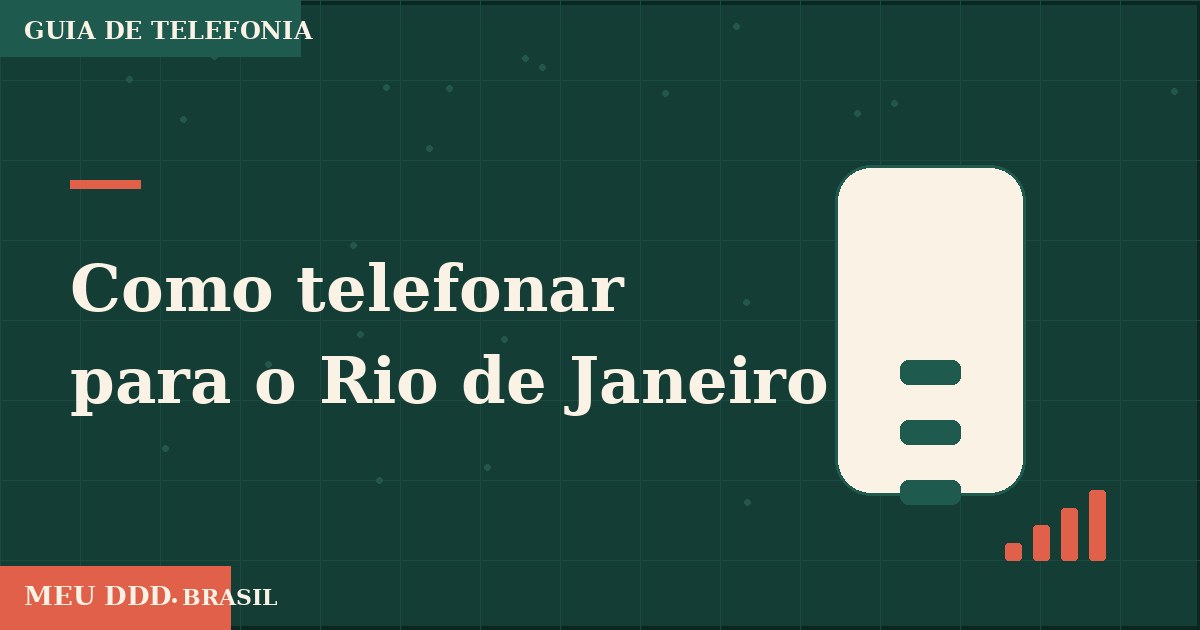 Ilustração editorial de um smartphone a contactar o Rio de Janeiro.